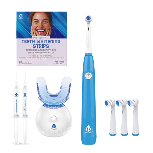Pursonic Ultimate Teeth Whitening & Oral Care Bundle – LED Whitening Kit, Whitening Strips, & USB Electric Toothbrush