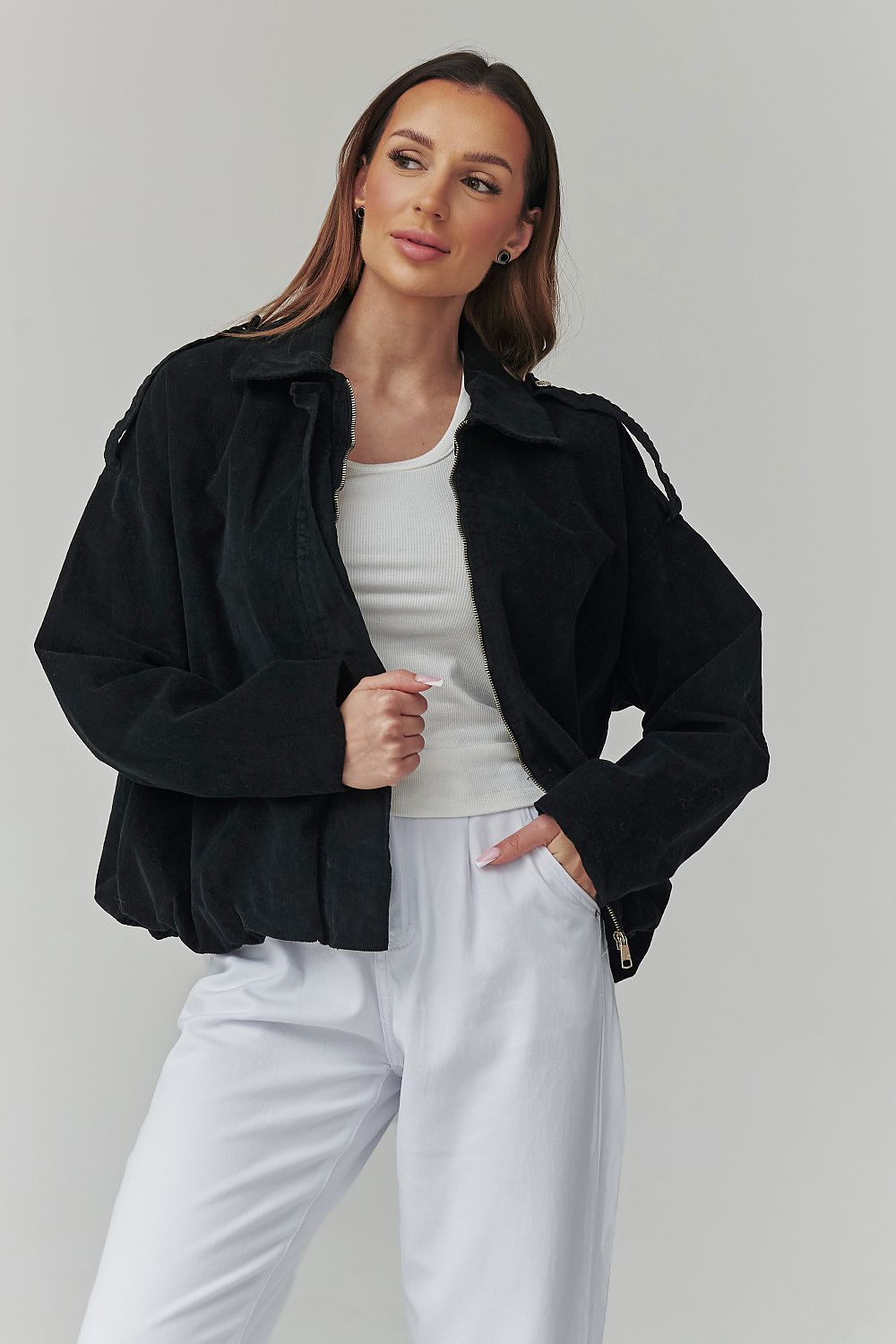 Corduroy jacket model 225693 Makadamia