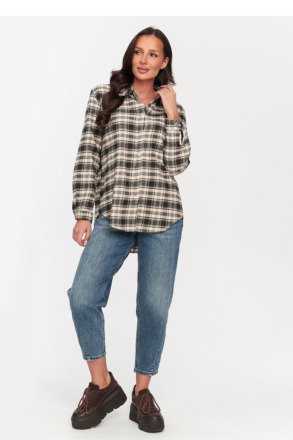 Long sleeve shirt model 231009 Makadamia