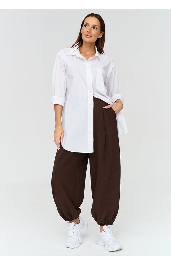  Harem trousers model 231996 Makadamia 